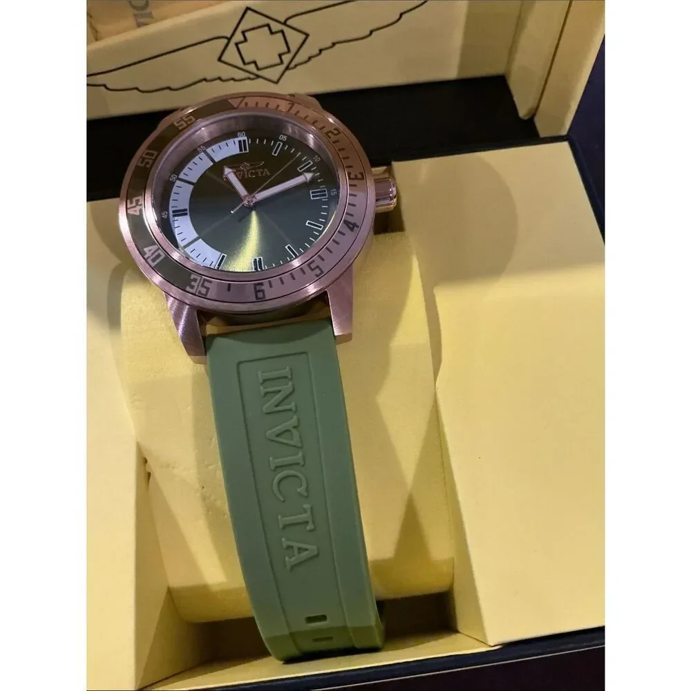 Invicta Olive Green Dial with Rose Gold-Tone Case Men's Swim Watch 35685